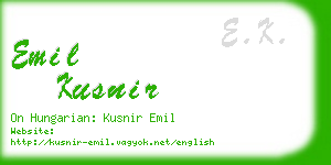 emil kusnir business card
